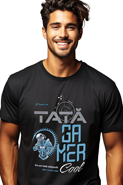 StoryGift Romania Tricou Barbati Tata Gamer Cel Mai Cool Familie Joc Video Cu...
