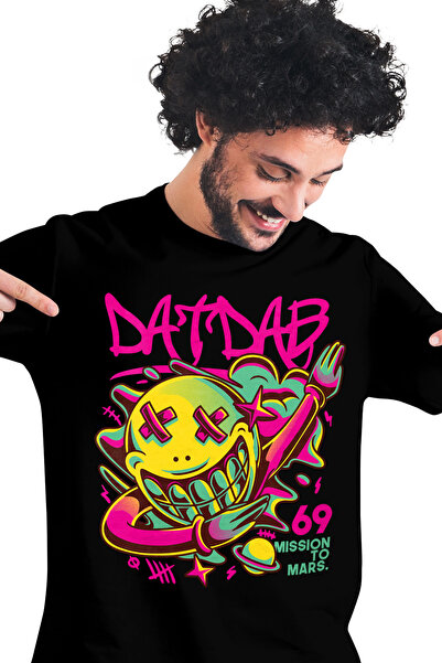 StoryGift Romania Tricou Barbati Cu Emoji Smiley Face Cu Dinti Aurii, Ochii I...