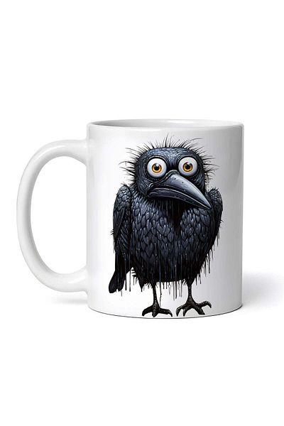 OEM Cană albă personalizată, Halloween Black Raven, INOVATIX®. 330ml