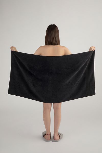 Miabella Home Soft 100% Cotton Hand Face Towel, Black Sports Towel Quick Dry 50X90 cm
