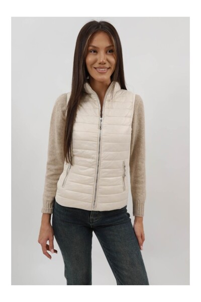 CHANGE OFF QUILTED VEST WITH POCKET TIDE Ivory L-XL