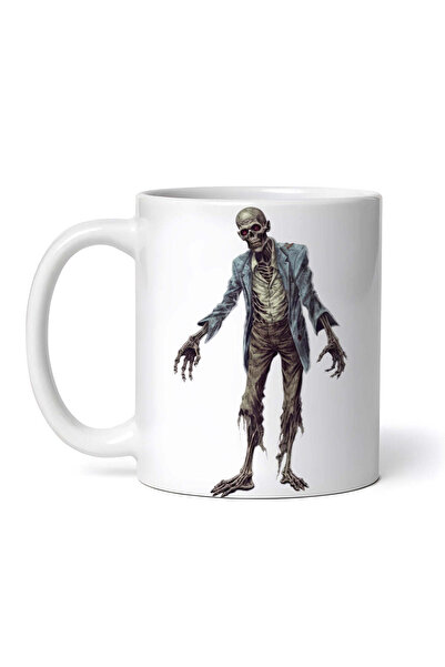 OEM Cană albă personalizată, Halloween Scheletul Morocănos, INOVATIX®. 330ml