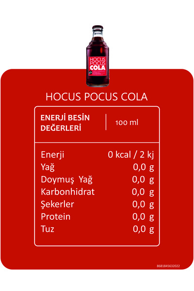 HOCUS POCUS Kola - Sıra Dışı Lezzet & Özel Formül 250 ml x 12'li Paket Cola