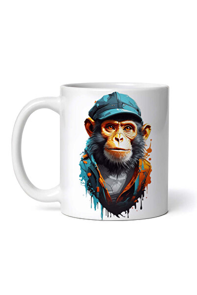 OEM Εξατομικευμένη λευκή κούπα, Gorilla με καπάκι, INOVATIX®. 330ml