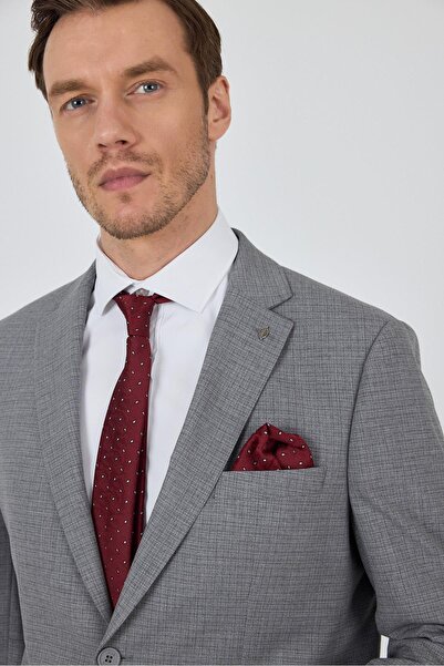 İmza Gray Mono Collar Flexible 6 Drop Comfort Fit Classic Suit 1001250104