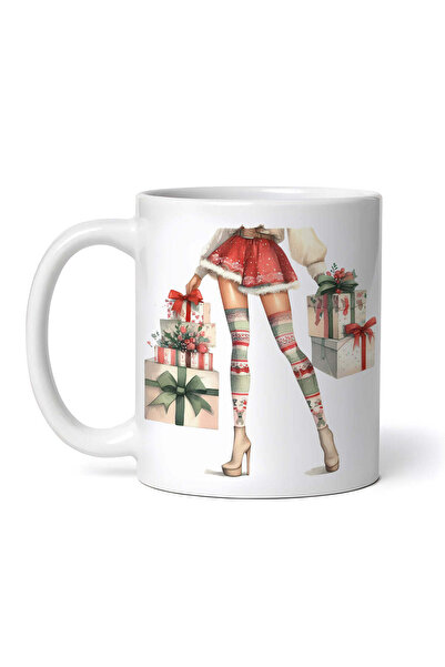 OEM Cană albă personalizată, picioare de femeie sexy cu cadouri de Crăciun Fl...
