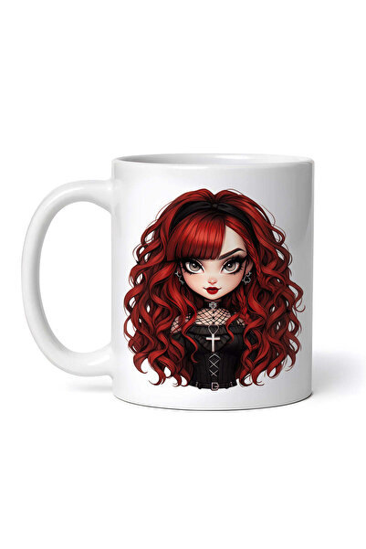 OEM Cană albă personalizată, Halloween, Fată roșcată, INOVATIX®. 330ml