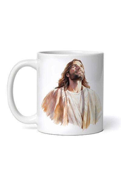 OEM Εξατομικευμένη λευκή κούπα, ο Ιησούς κοιτάζει τον ουρανό, INOVATIX®. 330ml