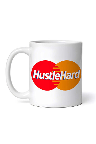 OEM Cană albă personalizată, HUSTLE HARD, INOVATIX®. 330 ml