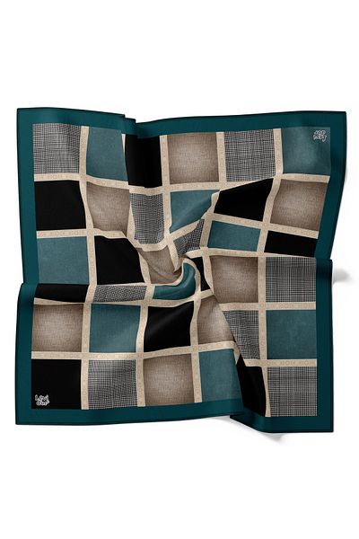 Levidor Eșarfă cu cristale strălucitoare cu model geometric în carouri