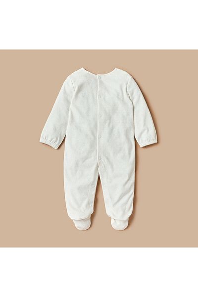 giggles Leaf Print Closed Feet Sleepsuit with Long Sleeves