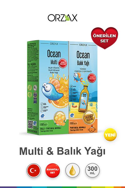 Ocean Multi Syrup 150 ml & Ocean Omega3 Syrup 150 ml - Orange