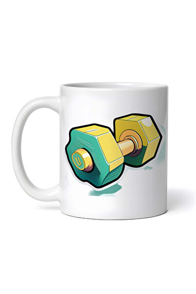 OEM Cană albă personalizată, greutate fitness, INOVATIX®. 330ml