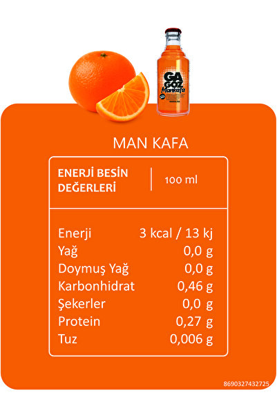 GA GOZ Mankafa Mandalina Aromalı Özel Seri Gazoz - Cam Şişe 250 ml x 6'lı Paket