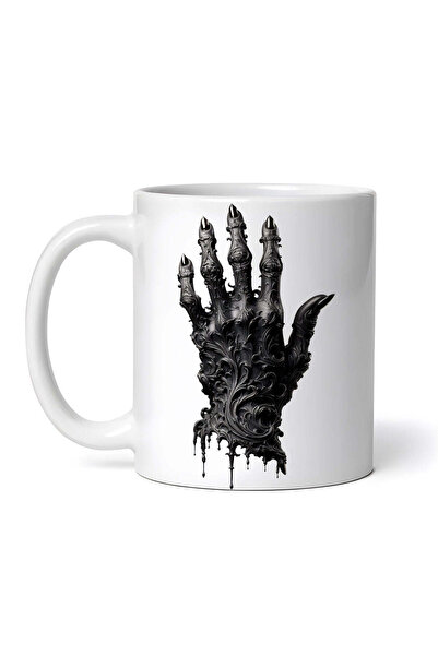 OEM Cană albă personalizată, mână demonică de Halloween, INOVATIX®. 330 ml