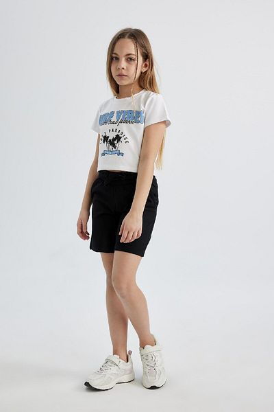DeFacto Girl's Basic Plain Bermuda Shorts B5165A824Hs