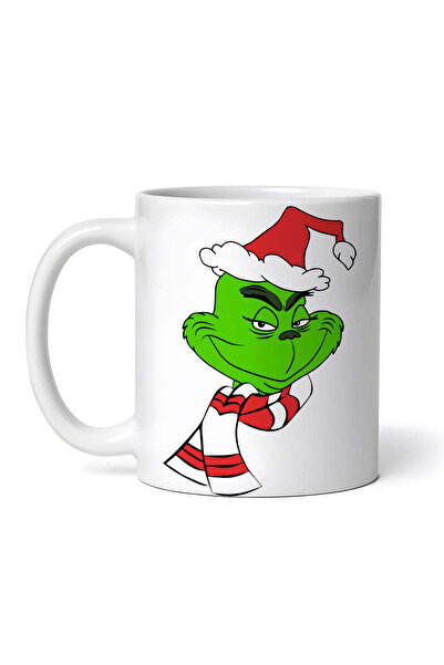 OEM Cană albă personalizată, Grinch cu eșarfă, INOVATIX®. 330ml