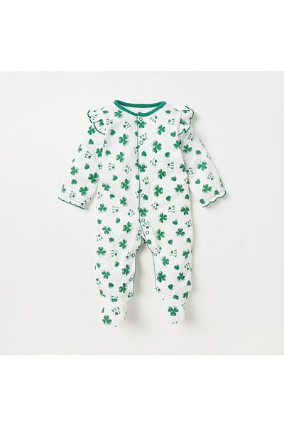 Juniors All-Over Saudi Arabia National Day Print Closed Feet Sleepsuit
