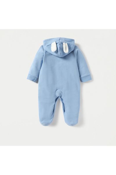 Juniors Animal Detail Hooded Sleepsuit with Long Sleeves