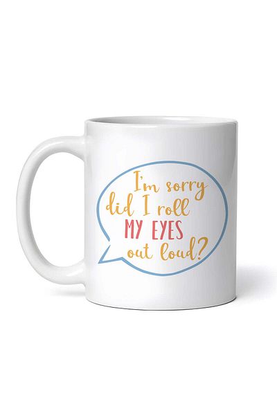 OEM Cană albă personalizată, Îmi pare rău, am dat ochii peste cap, INOVATIX®. 330 ml