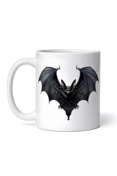 INOVATIX Personalized white mug, Halloween black bat, INOVATIX®. 330ml