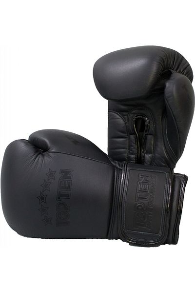 Top Ten Mănuși de box „black'n'black”, negre, 473 ml