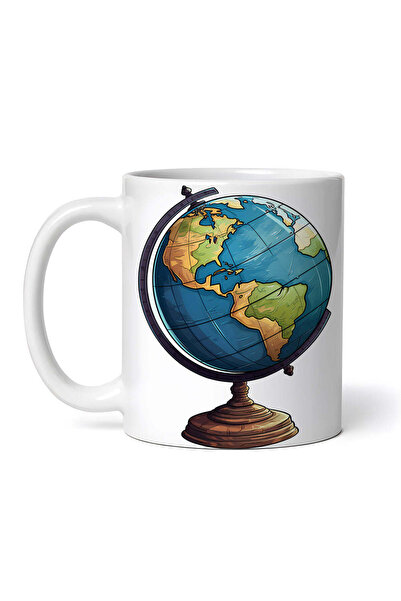 OEM Cană albă personalizată, Glob, INOVATIX®. 330ml