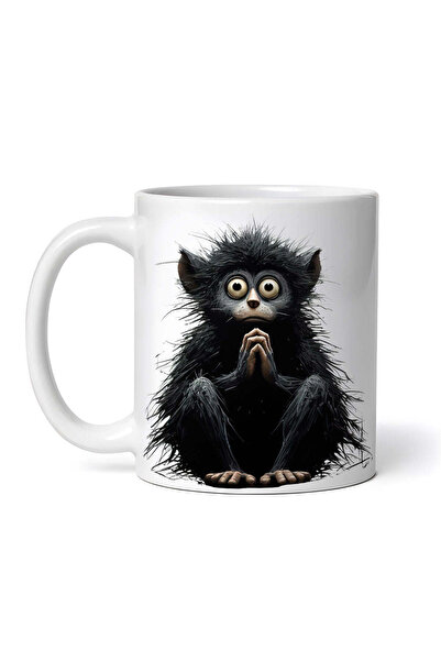 OEM Cană albă personalizată, Halloween Black Monkey Baby, INOVATIX®. 330ml