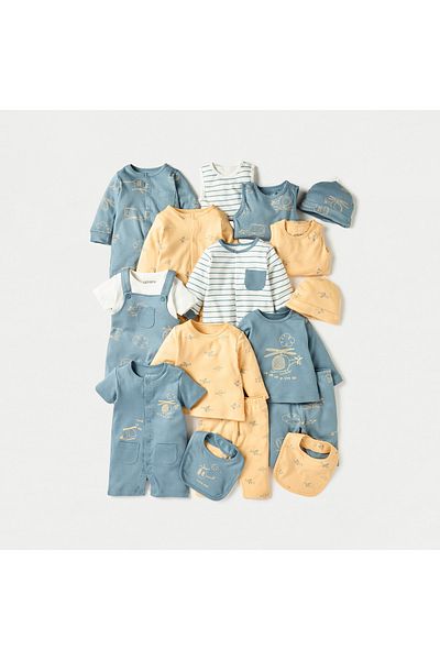 Juniors Printed Closed Feet Sleepsuit with Long Sleeves - Set of 2