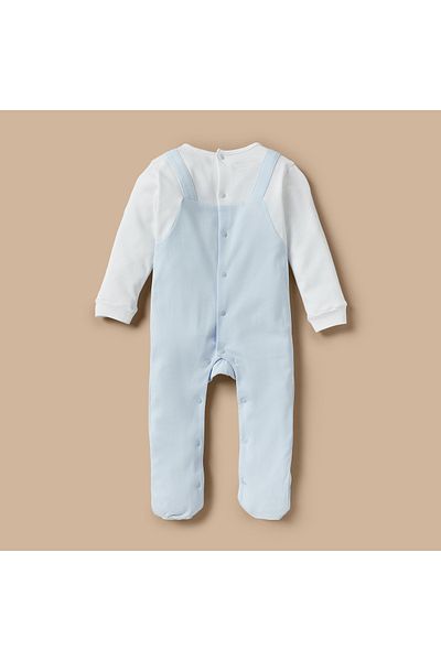 giggles Bear Applique Sleepsuit with Button Closure