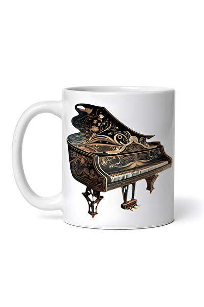 OEM Cană albă personalizată, Pian clasic, INOVATIX®. 330ml