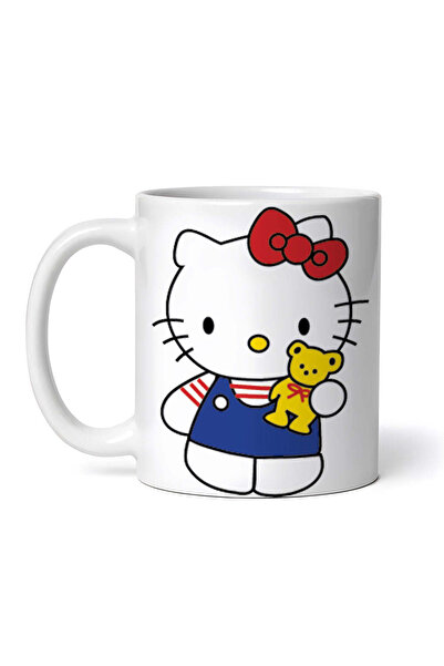 OEM Cană albă personalizată, Hello Kitty cu o frumoasă bentiță pentru cap, INOVATIX®. 330ml