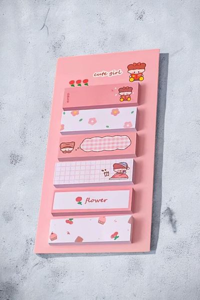 Piramit Kırtasiye Cute Pink Color Cute Girl Mini Size Postit Adhesive Note Paper
