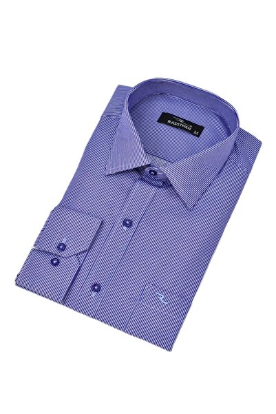 rasstmen Чоловіча смугаста класична сорочка з довгими рукавами та однією кишенею BGL-ST04553