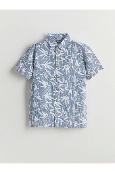 LC Waikiki Lcw Kids Blue Short Sleeve Boys' Shirt and Shorts