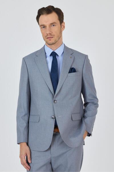 İmza Blue Mono Collar Lined Double Slit Flexible 4 Drop Comfort Fit Classic Suit 1001250160