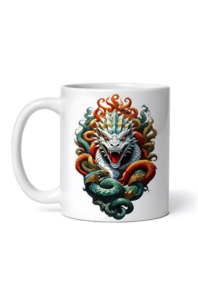 OEM Cană albă personalizată, personaj mitologic Hidra, INOVATIX®. 330ml