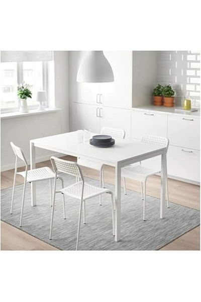 ALMUFARREJ Multi-purpose Chair Set of 4 - White 77×45×39cm Without Table