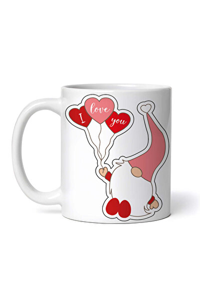 OEM Εξατομικευμένη λευκή κούπα, Christmas Gnome I love you, INOVATIX®. 330ml