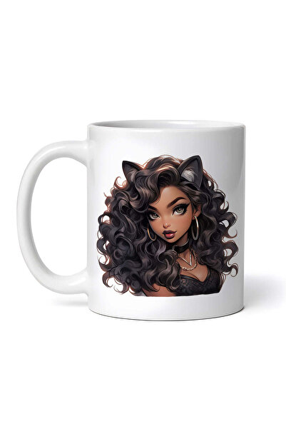 OEM Cană albă personalizată, Halloween, Fată cu Urechi de Pisică, INOVATIX®. ...