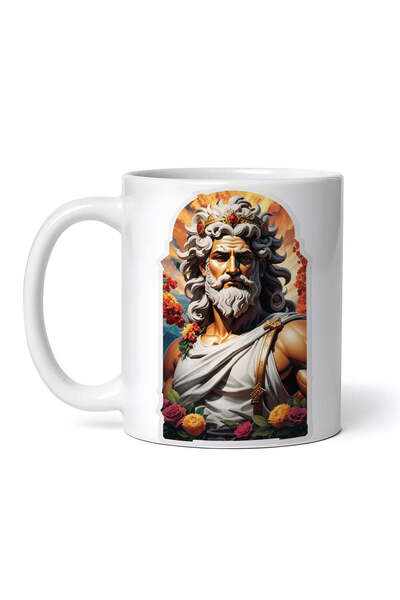 OEM Cană albă personalizată, Zeul grec Cronos, INOVATIX®. 330ml