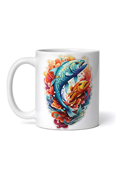 OEM Εξατομικευμένη λευκή κούπα, σύμβολο Ιχθύων, INOVATIX®. 330ml