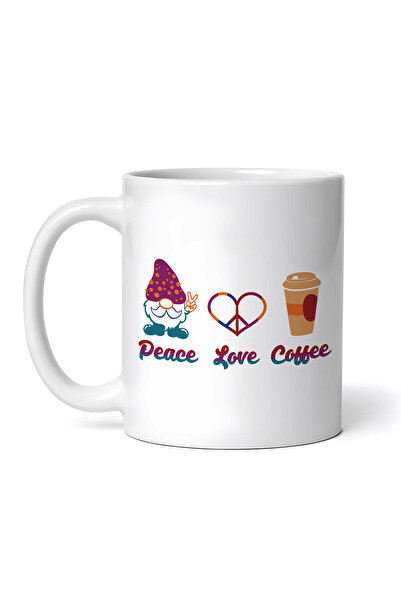 OEM Εξατομικευμένη λευκή κούπα, καφές Gnome peace love, INOVATIX®. 330ml