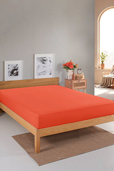 Karden Flower Cearșaf elastic Ranforce, simplu, 100% bumbac, pentru pat dublu