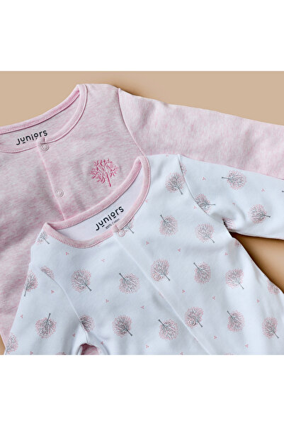 Juniors Tree Print Closed Feet Sleepsuit with Long Sleeves - Set of 2