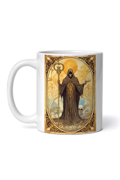INOVATIX Personalized white mug, Halloween Tarot Death with scepter, INOVATIX...