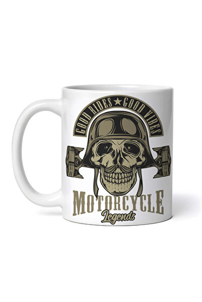 OEM Εξατομικευμένη λευκή κούπα, Καλές βόλτες, καλές δονήσεις, Θρύλοι μοτοσικλ...