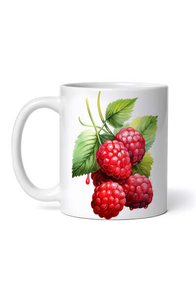 OEM Cană albă personalizată, zmeură cu codițe, INOVATIX®. 330ml