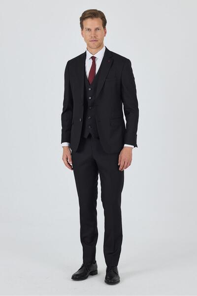 İmza Plain Filafil Mono Collar Full Lining Vest 6 Drop Slim Fit Suit 1001250171