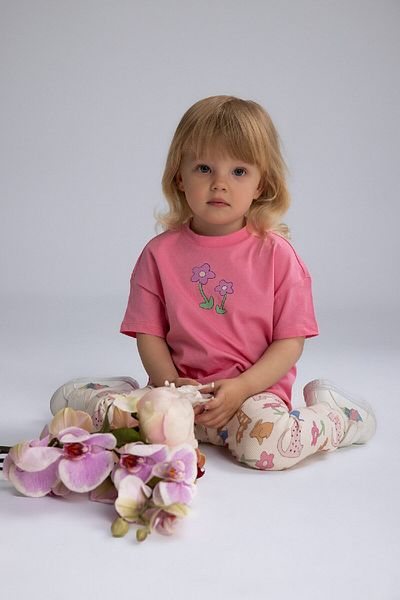 DeFacto Baby Girl Crew Neck Printed Combed Cotton 2-Piece Short Sleeve T-Shirt E7946A525Sm